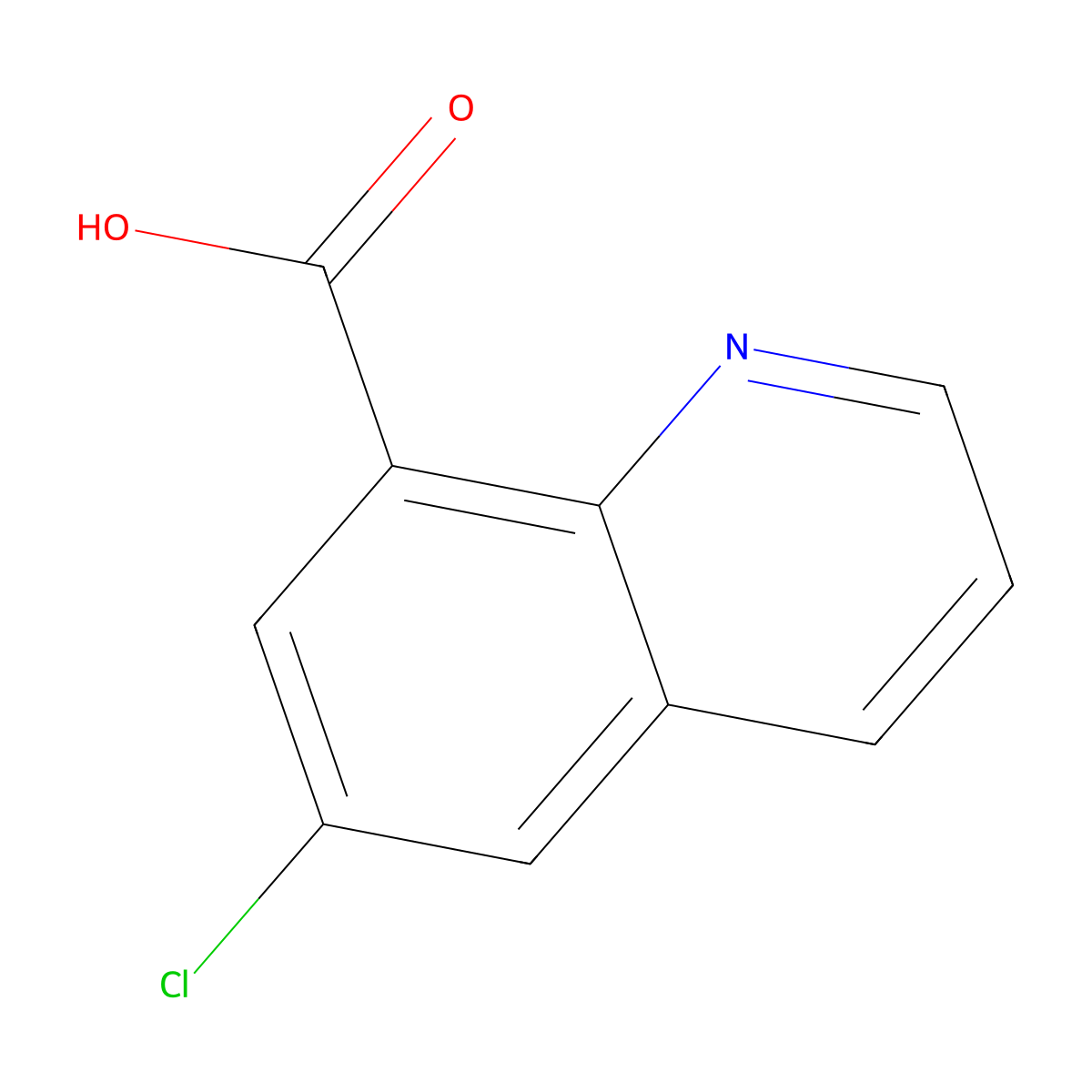 6-Chloro-8-quinolinecarboxylic acid molecular structure, CAS 6456-78-6