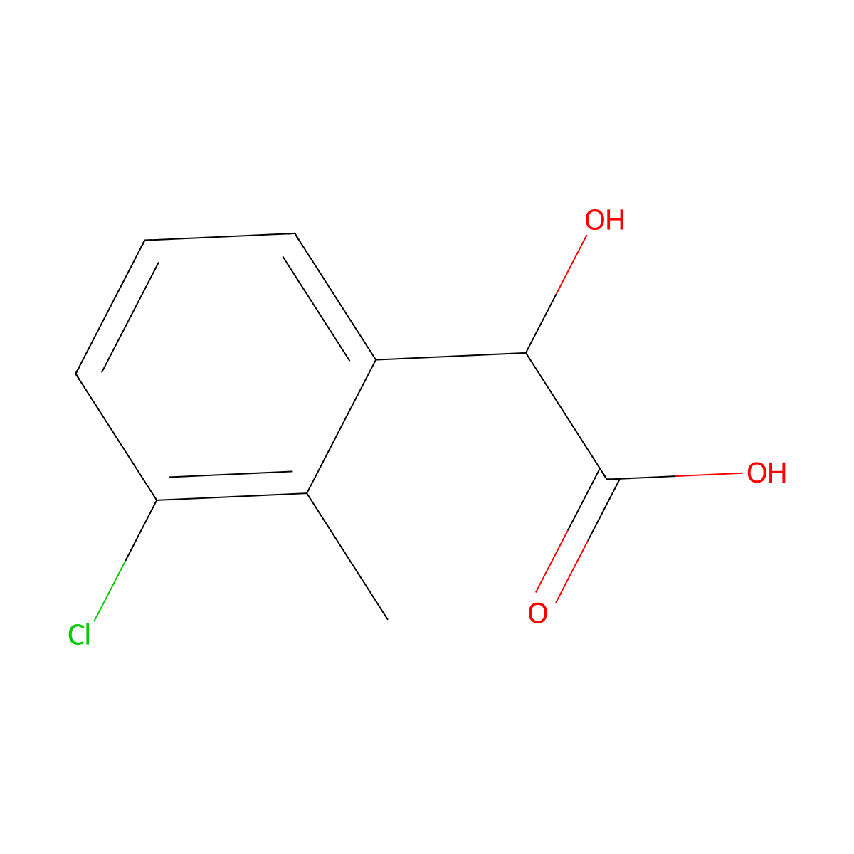 2-(3-Chloro-2-methylphenyl)-2-hydroxyacetic acid molecular structure, CAS 64562-58-9
