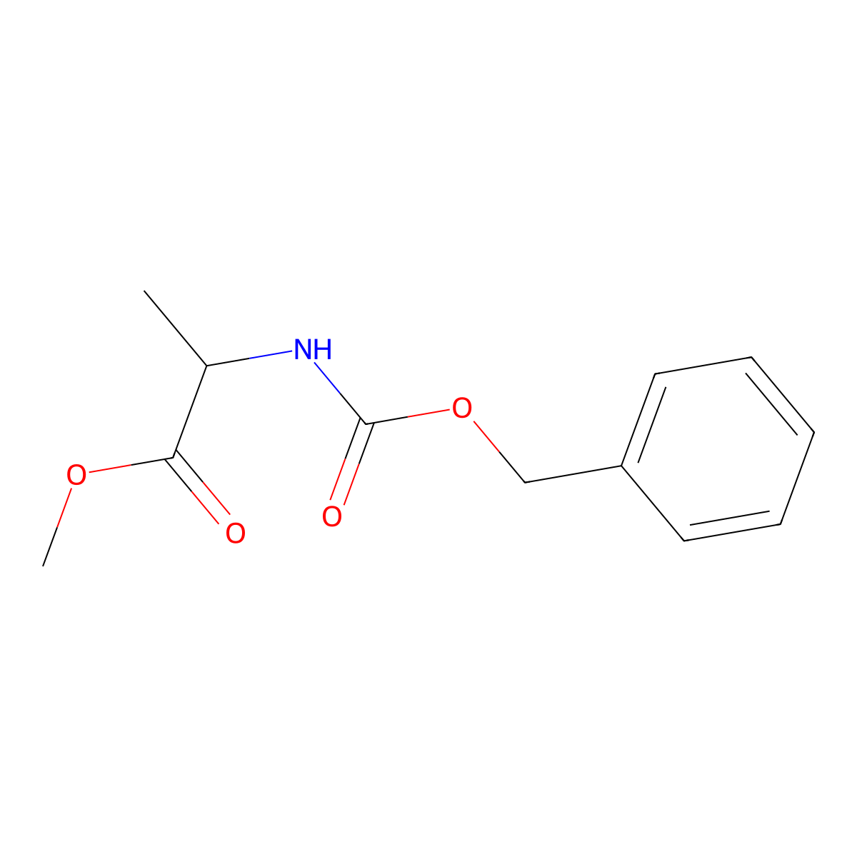 Methyl 2-{[(benzyloxy)carbonyl]amino}propanoate molecular structure, CAS 64562-95-4