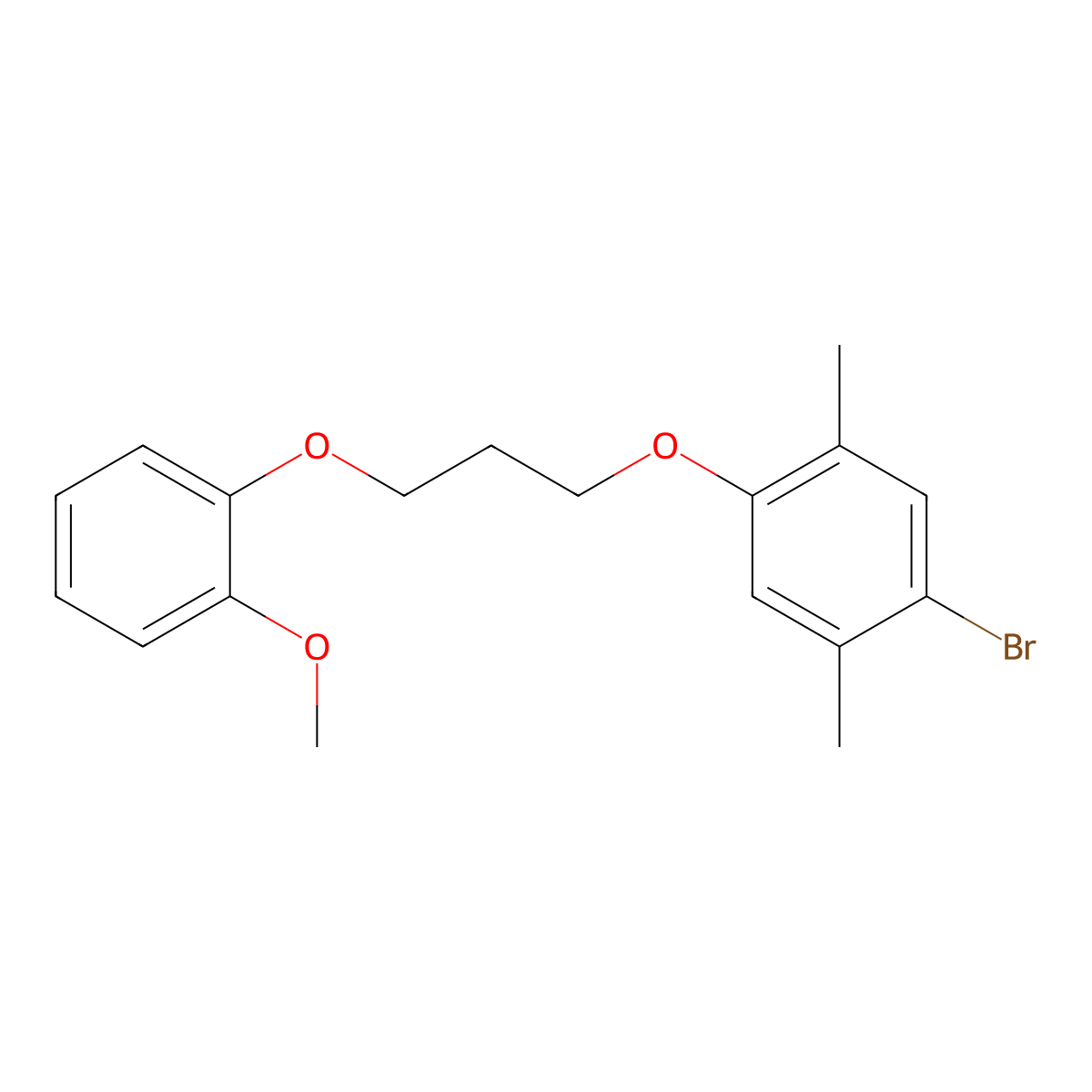 1-Bromo-4-[3-(2-methoxyphenoxy)propoxy]-2,5-dimethylbenzene molecular structure, CAS 6457-07-4