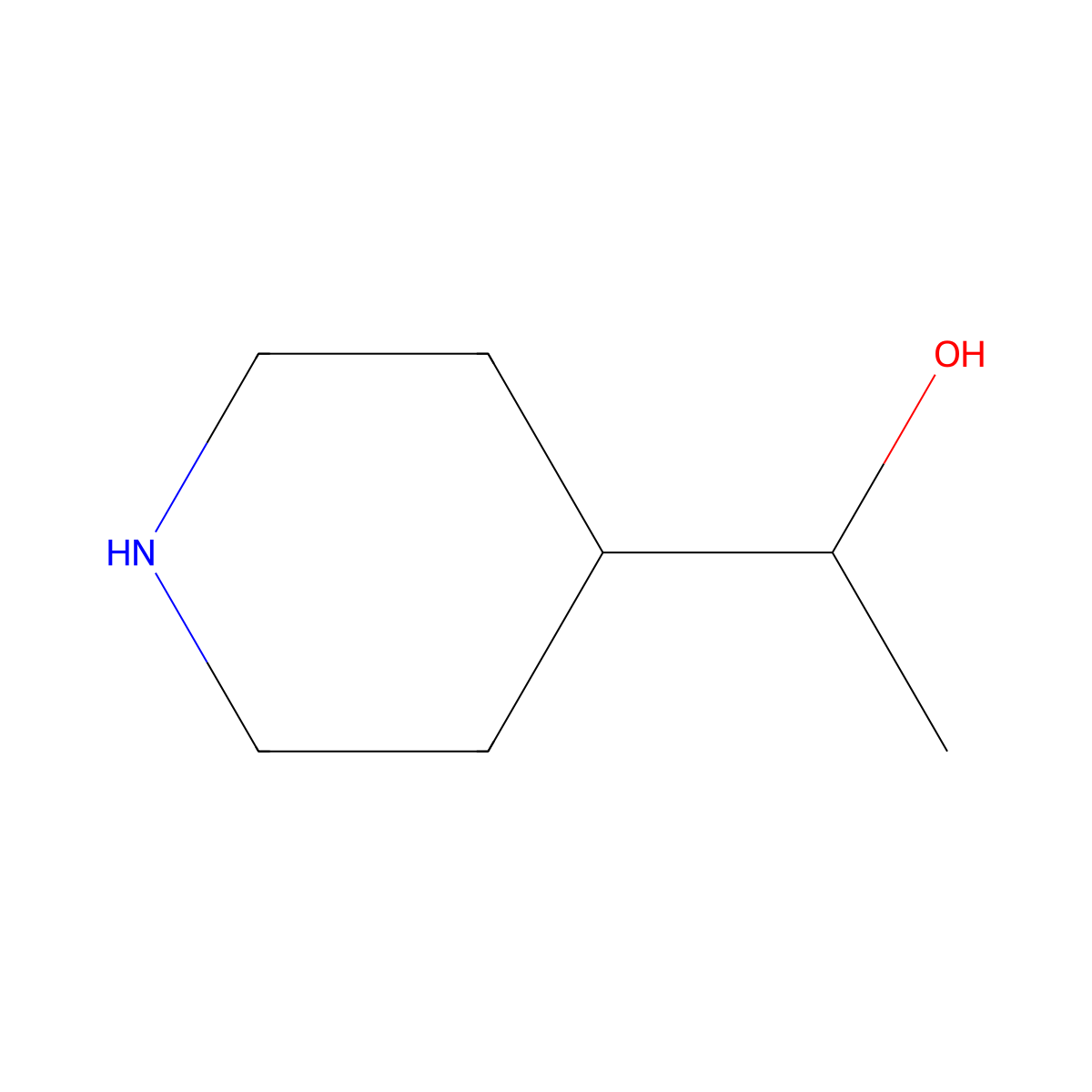 1-(Piperidin-4-yl)ethan-1-ol molecular structure, CAS 6457-48-3