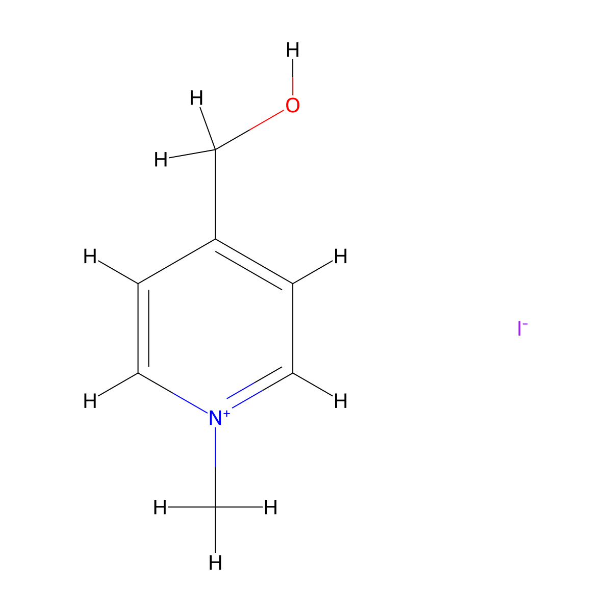 4-(Hydroxymethyl)-1-methylpyridin-1-ium iodide molecular structure, CAS 6457-57-4