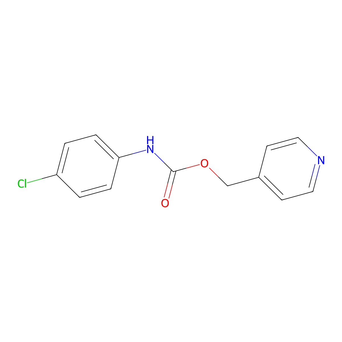 pyridin-4-ylmethyl N-(4-chlorophenyl)carbamate molecular structure, CAS 6457-76-7