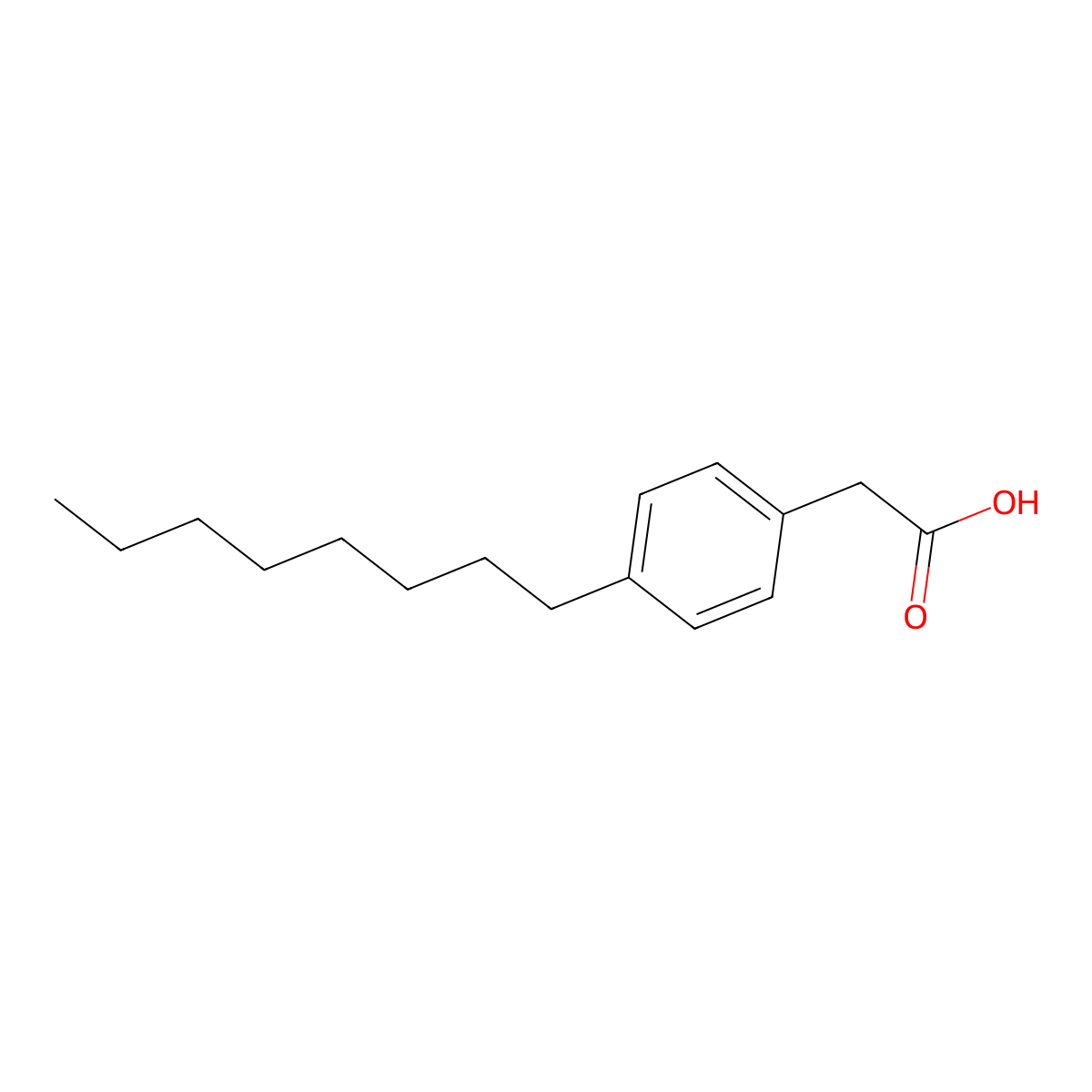 2-(4-Octylphenyl)acetic acid molecular structure, CAS 64570-28-1