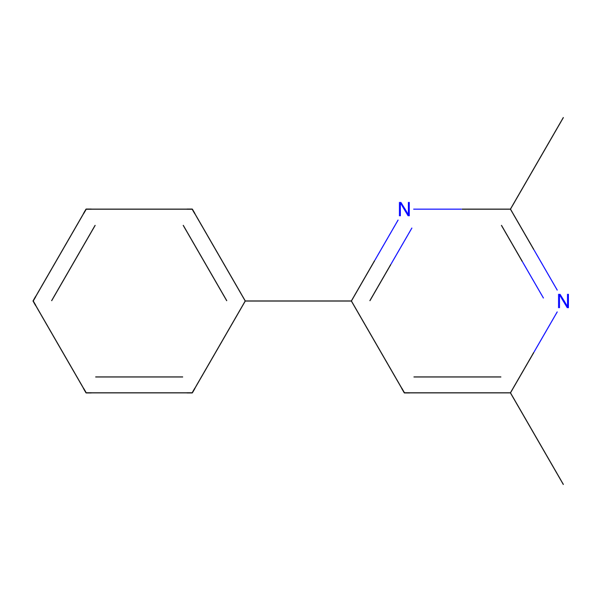 2,4-Dimethyl-6-phenylpyrimidine molecular structure, CAS 64571-30-8