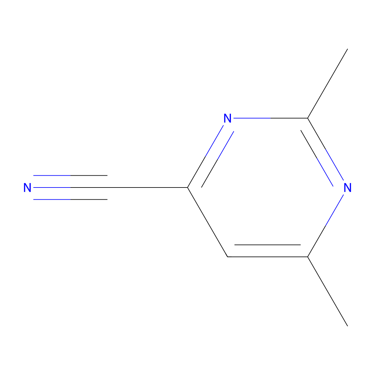 2,6-Dimethylpyrimidine-4-carbonitrile molecular structure, CAS 64571-35-3