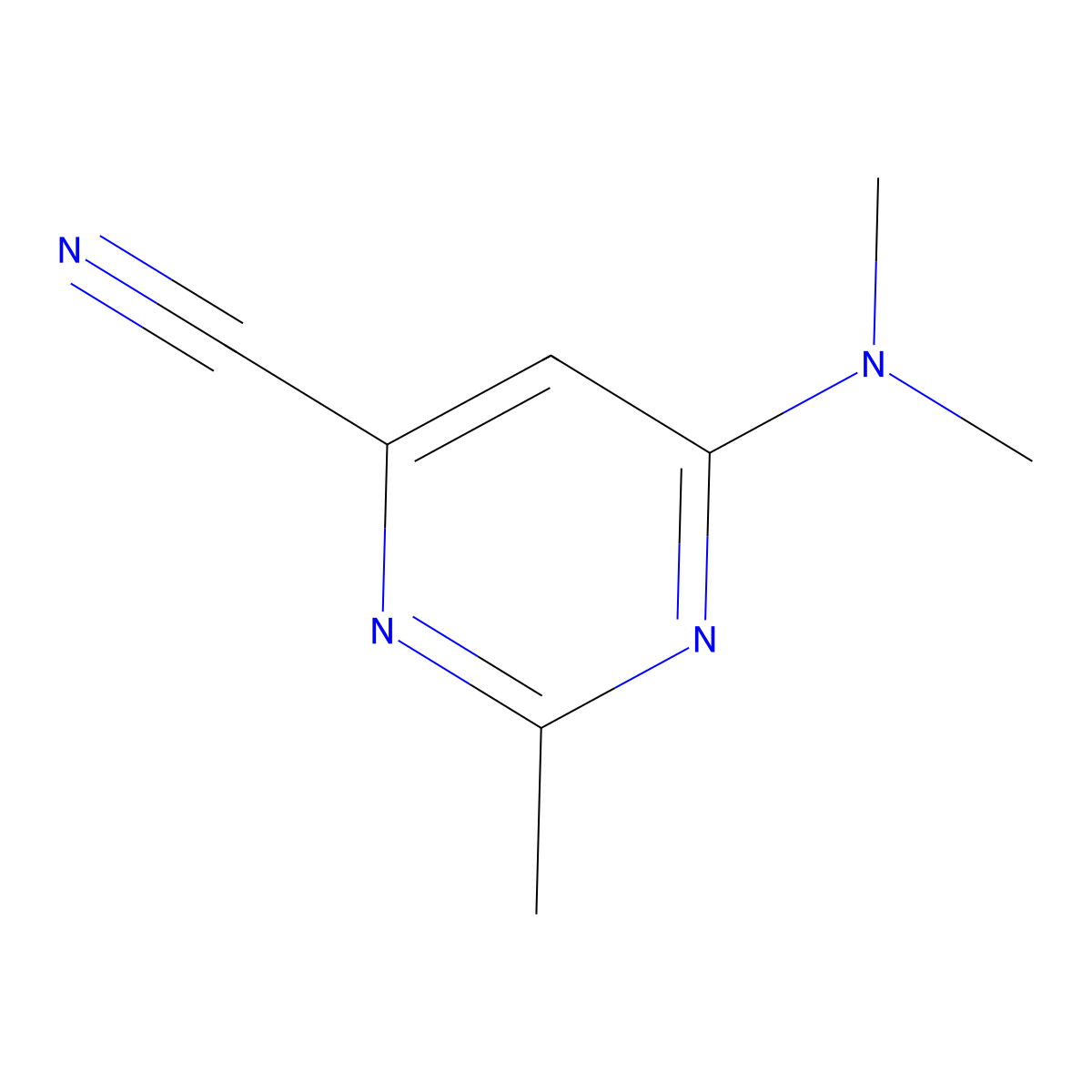 6-(Dimethylamino)-2-methylpyrimidine-4-carbonitrile molecular structure, CAS 64571-38-6