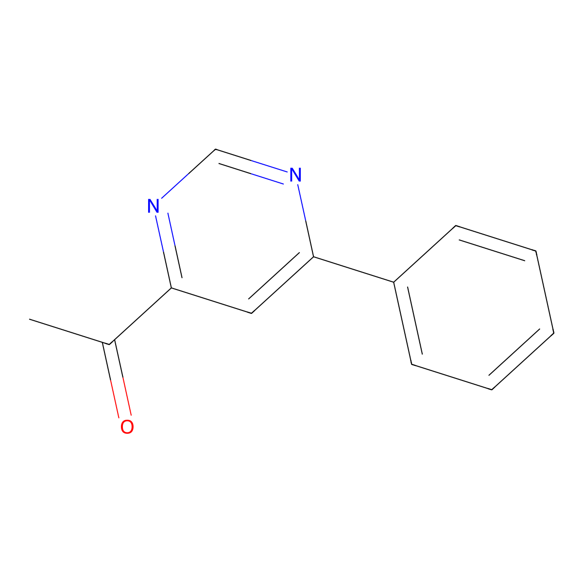 1-(6-Phenylpyrimidin-4-yl)ethanone molecular structure, CAS 64571-51-3