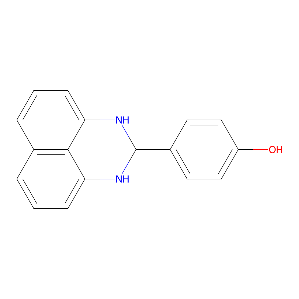 4-(2,3-Dihydro-1H-perimidin-2-yl)-phenol molecular structure, CAS 64573-23-5