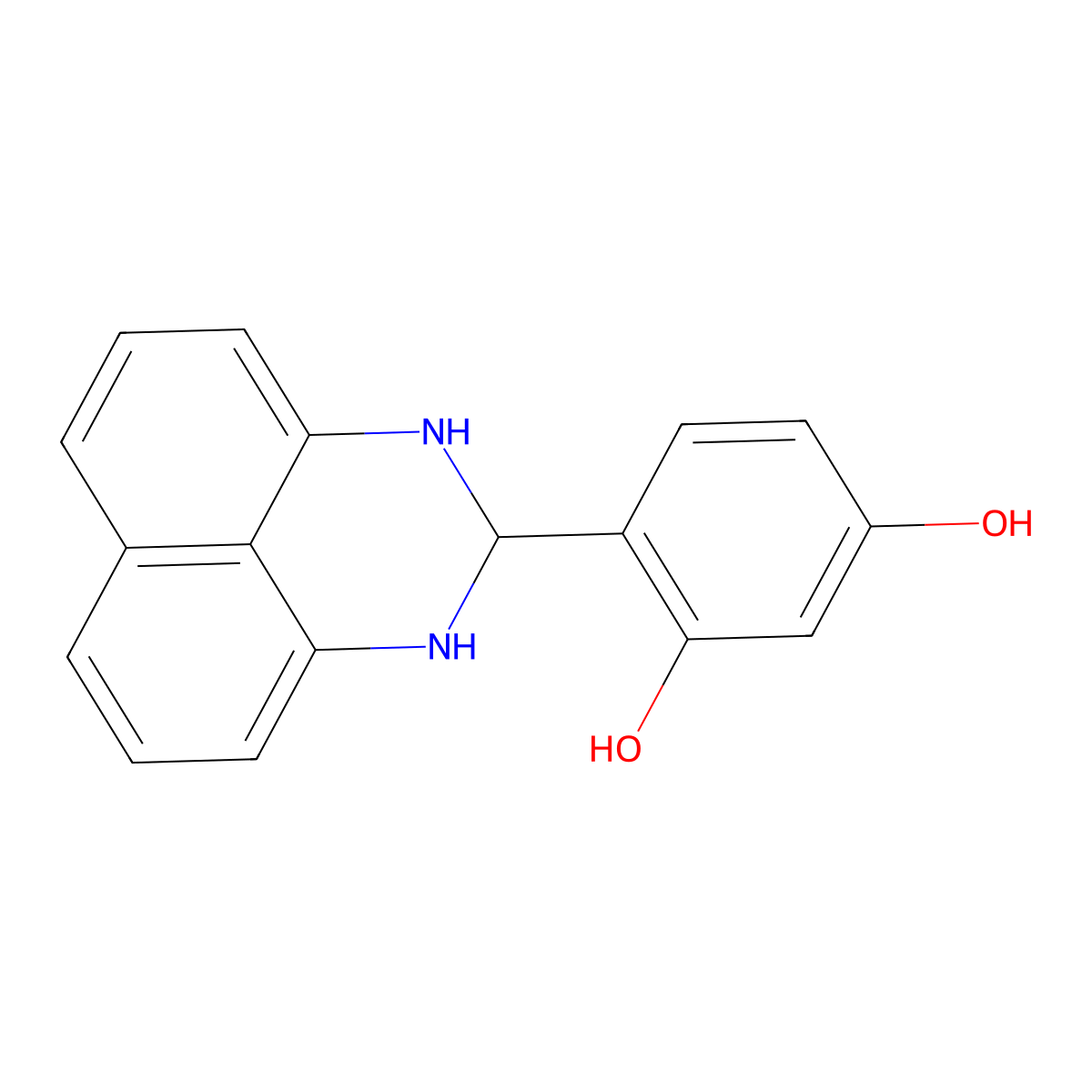 4-(2,3-dihydro-1H-perimidin-2-yl)benzene-1,3-diol molecular structure, CAS 64573-24-6