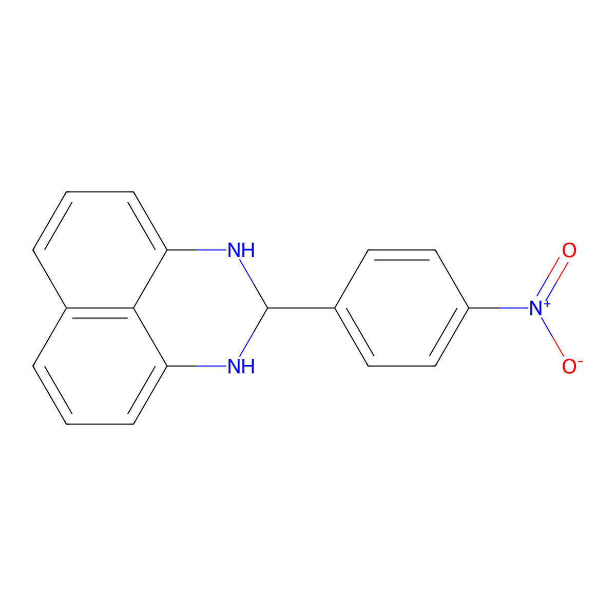 2-(4-nitrophenyl)-2,3-dihydro-1H-perimidine molecular structure, CAS 64573-25-7