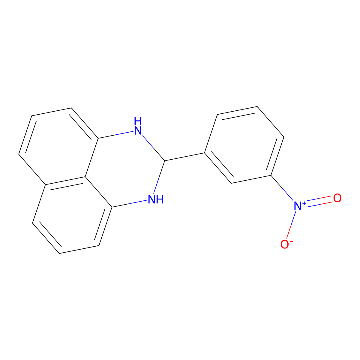 2-(3-nitrophenyl)-2,3-dihydro-1H-perimidine molecular structure, CAS 64573-26-8