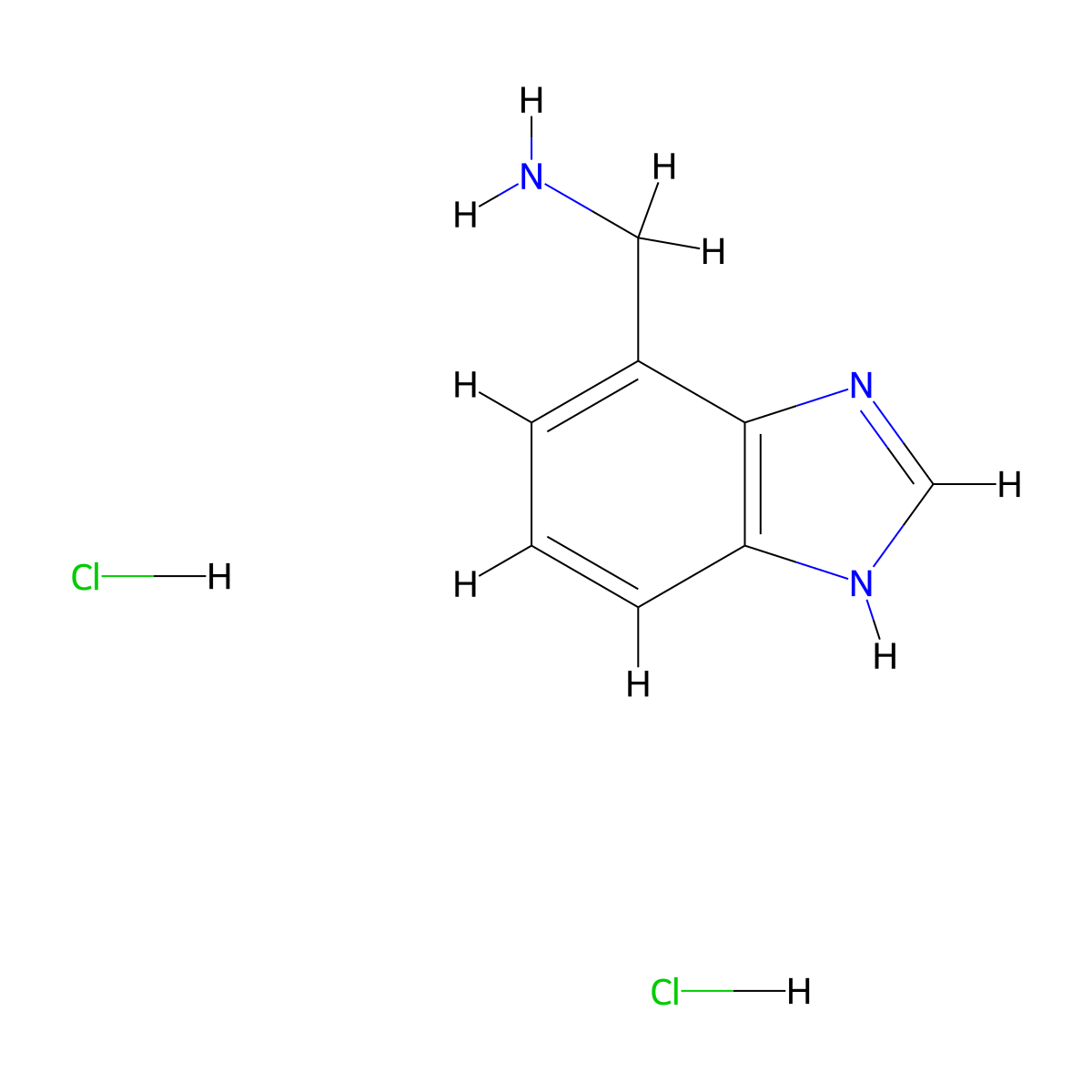 (1H-Benzo[d]imidazol-4-yl)methanamine dihydrochloride molecular structure, CAS 64574-23-8