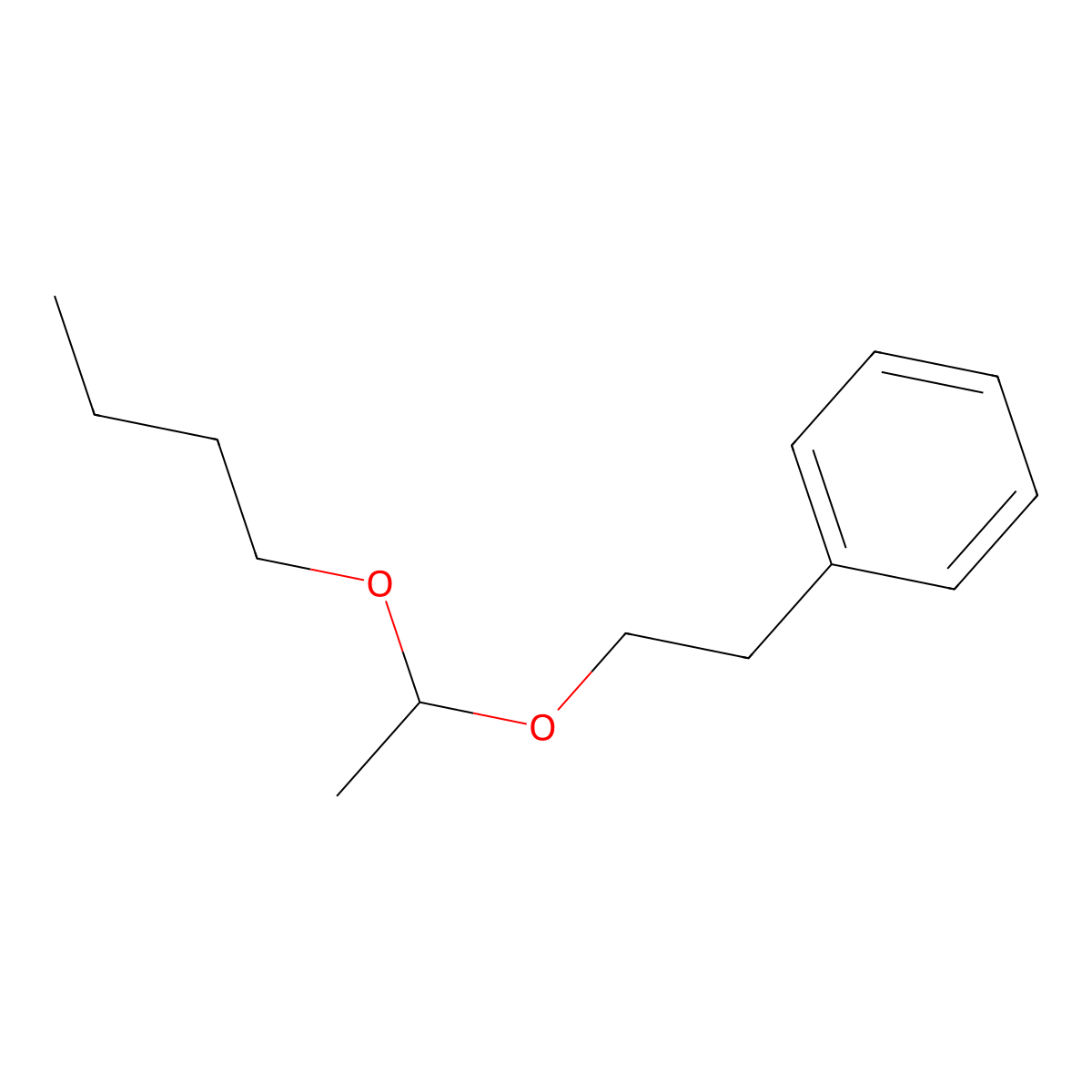 Acetaldehyde butyl phenethyl acetal molecular structure, CAS 64577-91-9