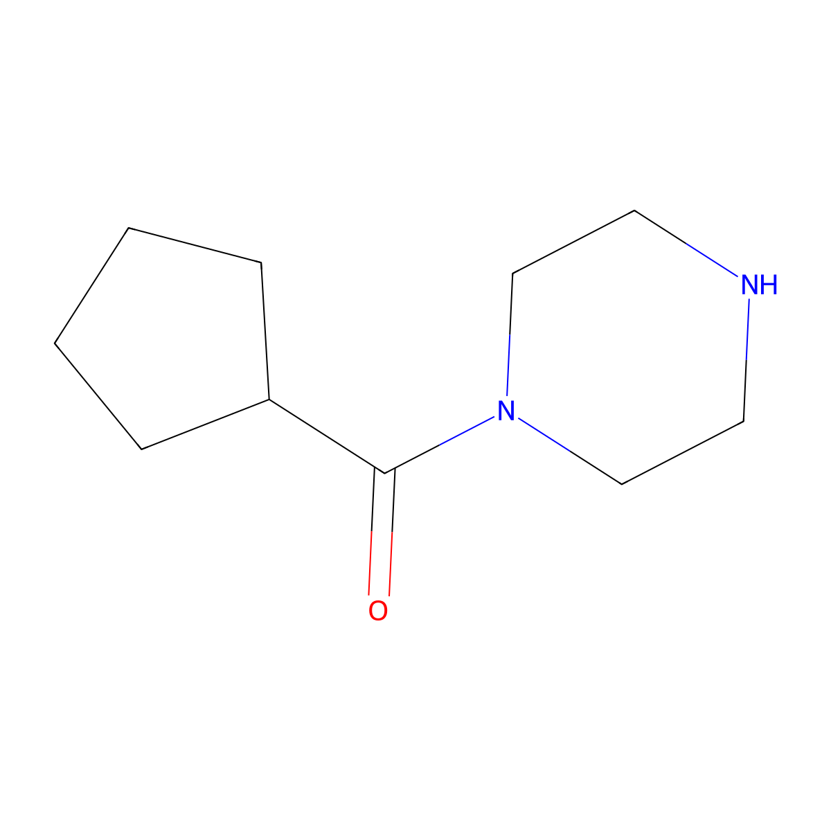 1-Cyclopentanecarbonylpiperazine molecular structure, CAS 64579-56-2