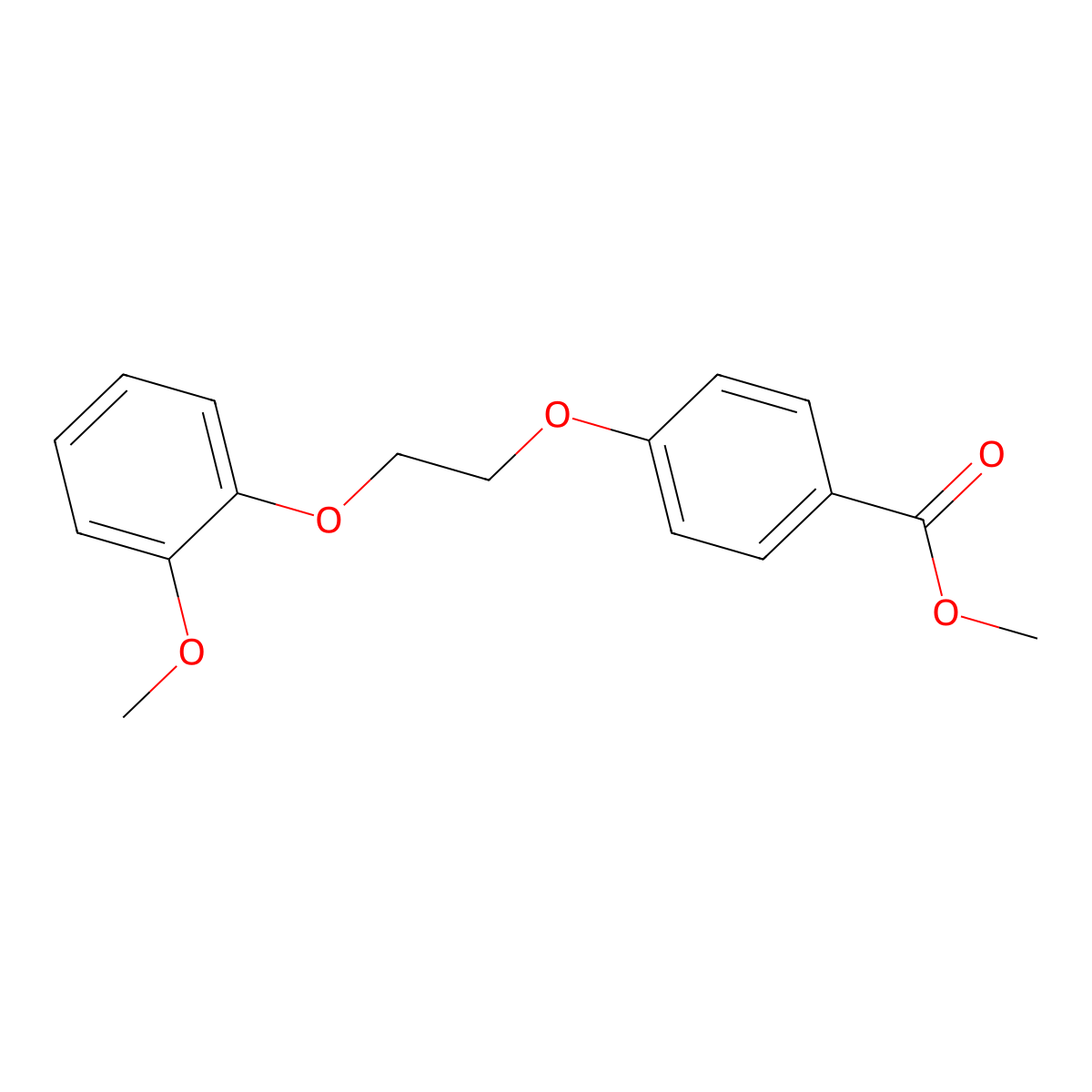Methyl 4-[2-(2-methoxyphenoxy)ethoxy]benzoate molecular structure, CAS 6458-07-7