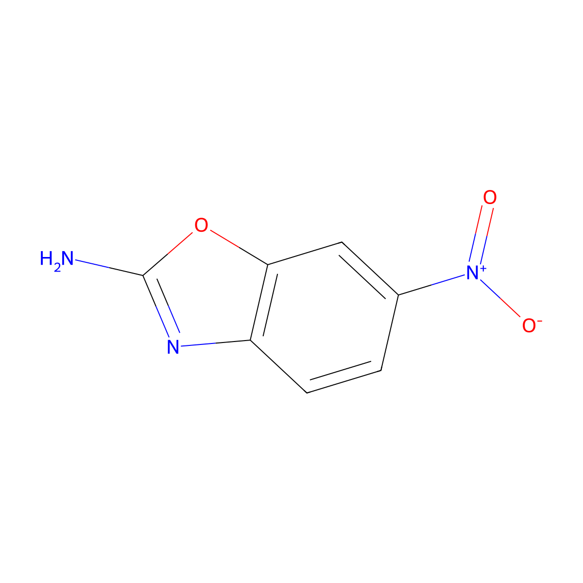 2-Amino-6-nitrobenzoxazole molecular structure, CAS 6458-17-9