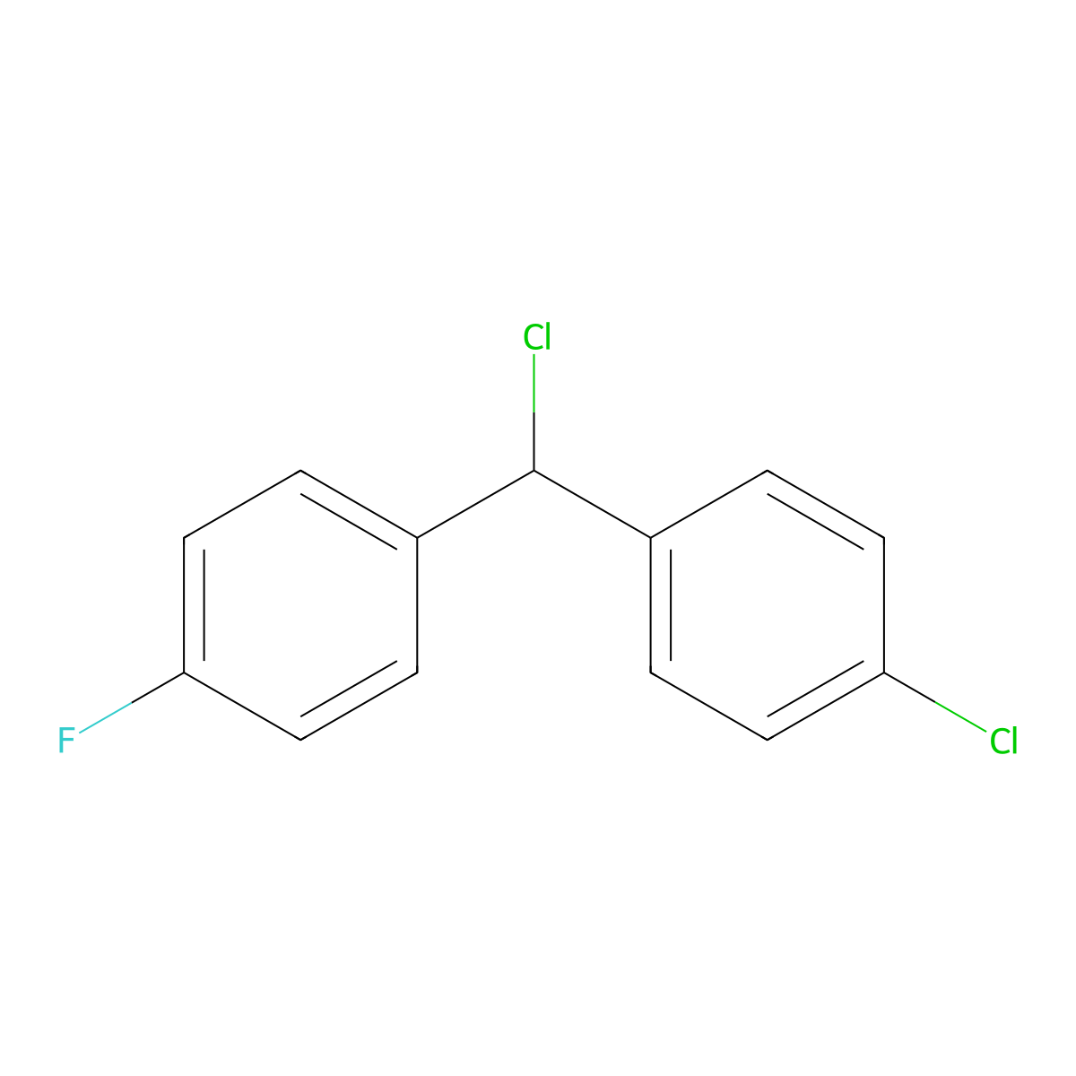 1-[Chloro(4-chlorophenyl)methyl]-4-fluorobenzene molecular structure, CAS 64583-39-7