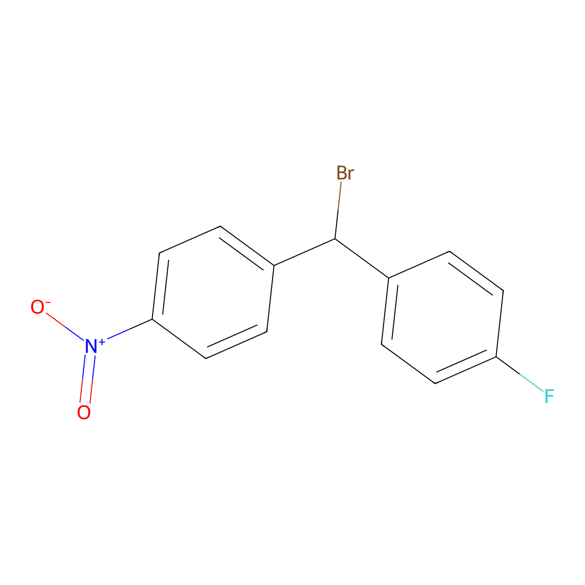 1-(Bromo(4-fluorophenyl)methyl)-4-nitrobenzene molecular structure, CAS 64583-43-3