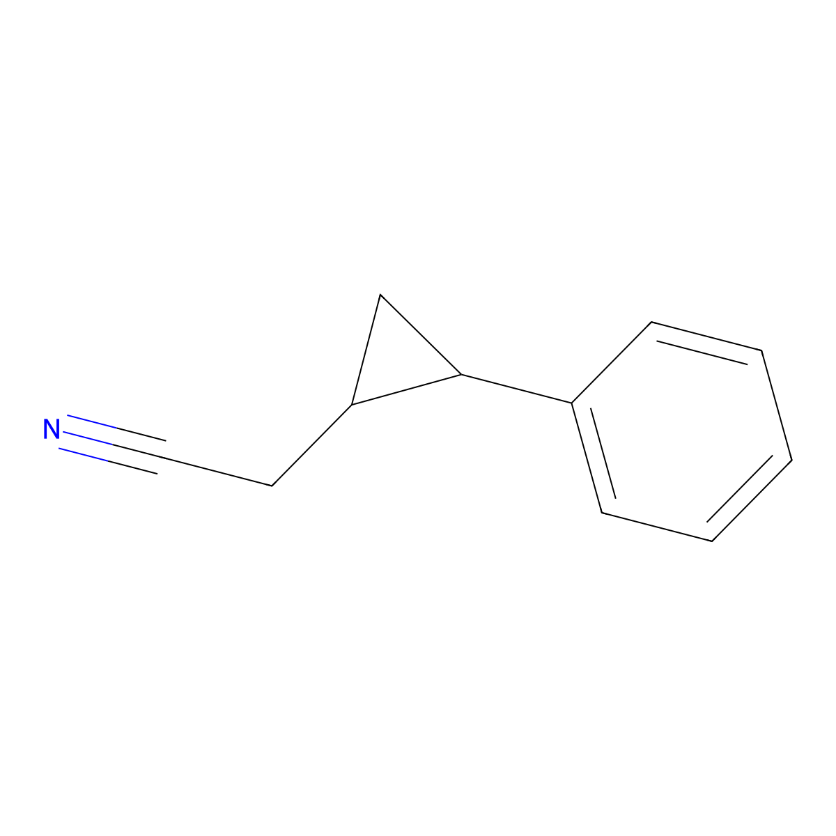 2-(2-Phenylcyclopropyl)acetonitrile molecular structure, CAS 64584-03-8