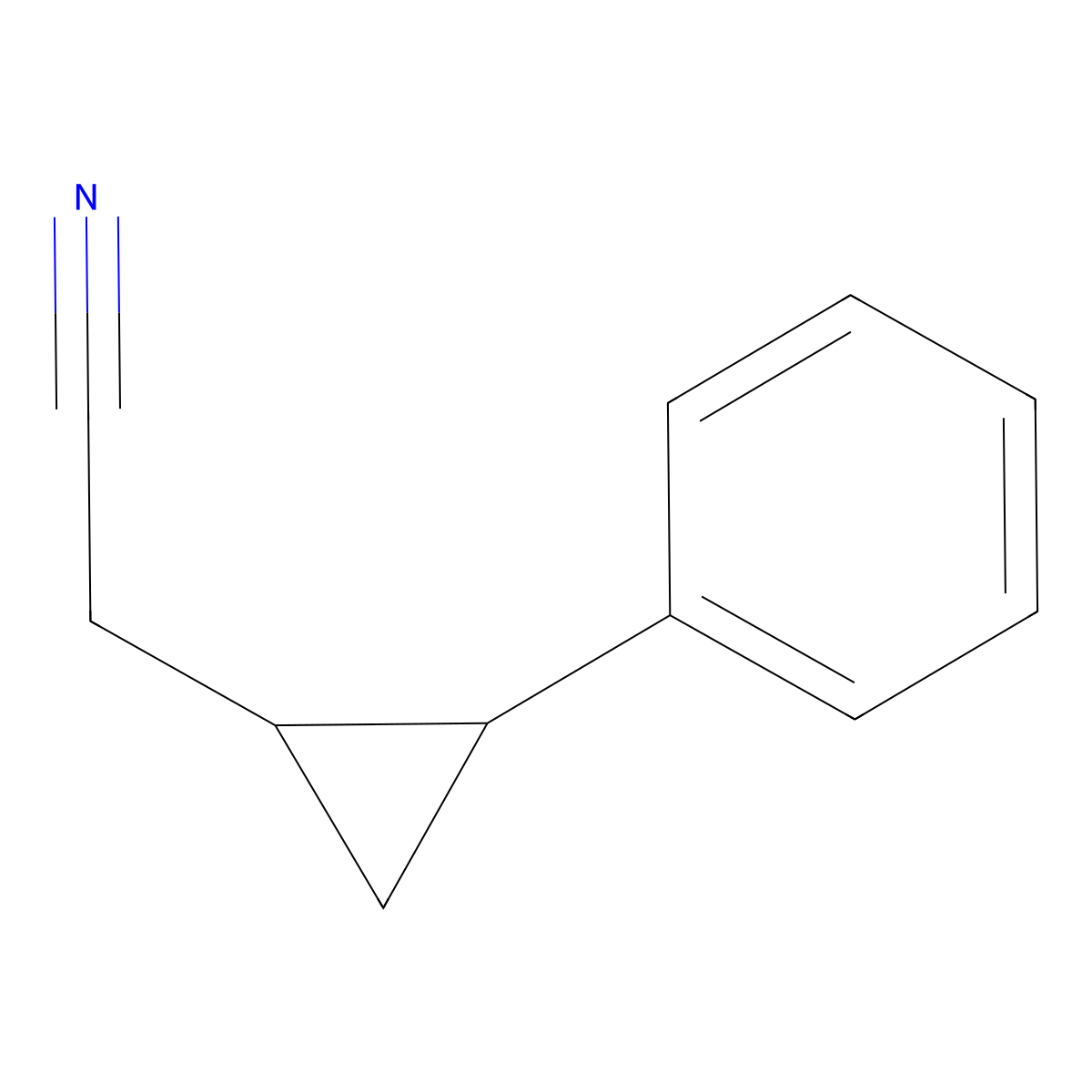 2-(2-Phenylcyclopropyl)acetonitrile molecular structure, CAS 64584-03-8