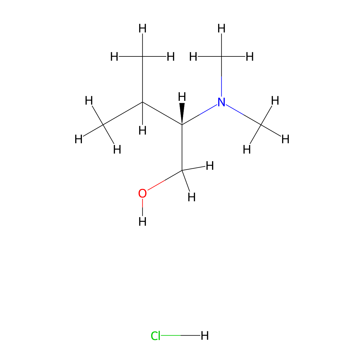 (2S)-2-(dimethylamino)-3-methylbutan-1-ol hydrochloride molecular structure, CAS 64584-89-0