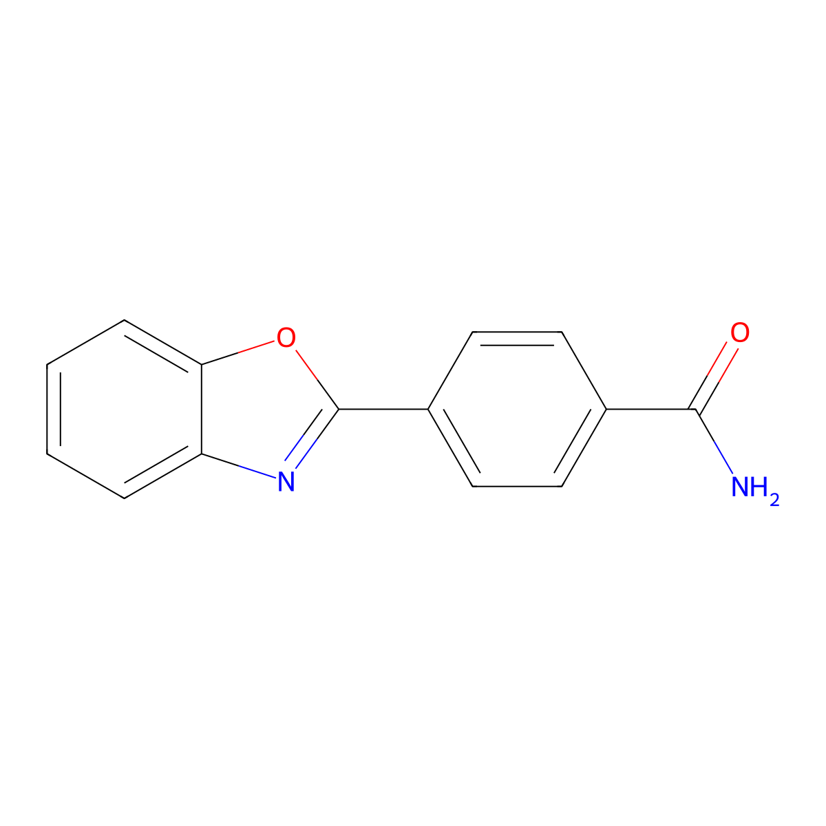 4-(1,3-Benzoxazol-2-yl)benzamide molecular structure, CAS 64588-97-2