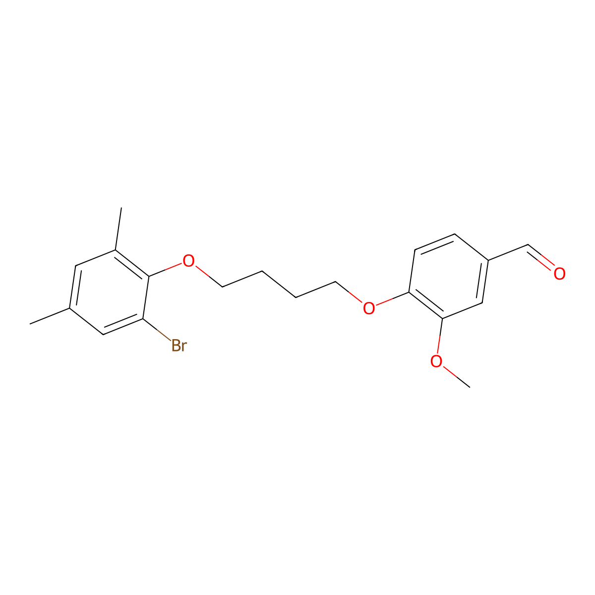 4-[4-(2-Bromo-4,6-dimethylphenoxy)butoxy]-3-methoxybenzaldehyde molecular structure, CAS 6459-04-7