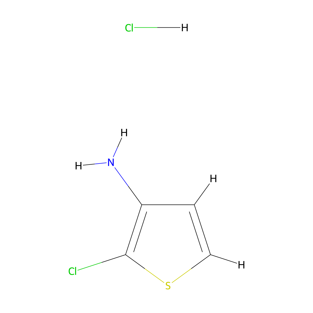 2-Chlorothiophen-3-amine hydrochloride molecular structure, CAS 64590-96-1