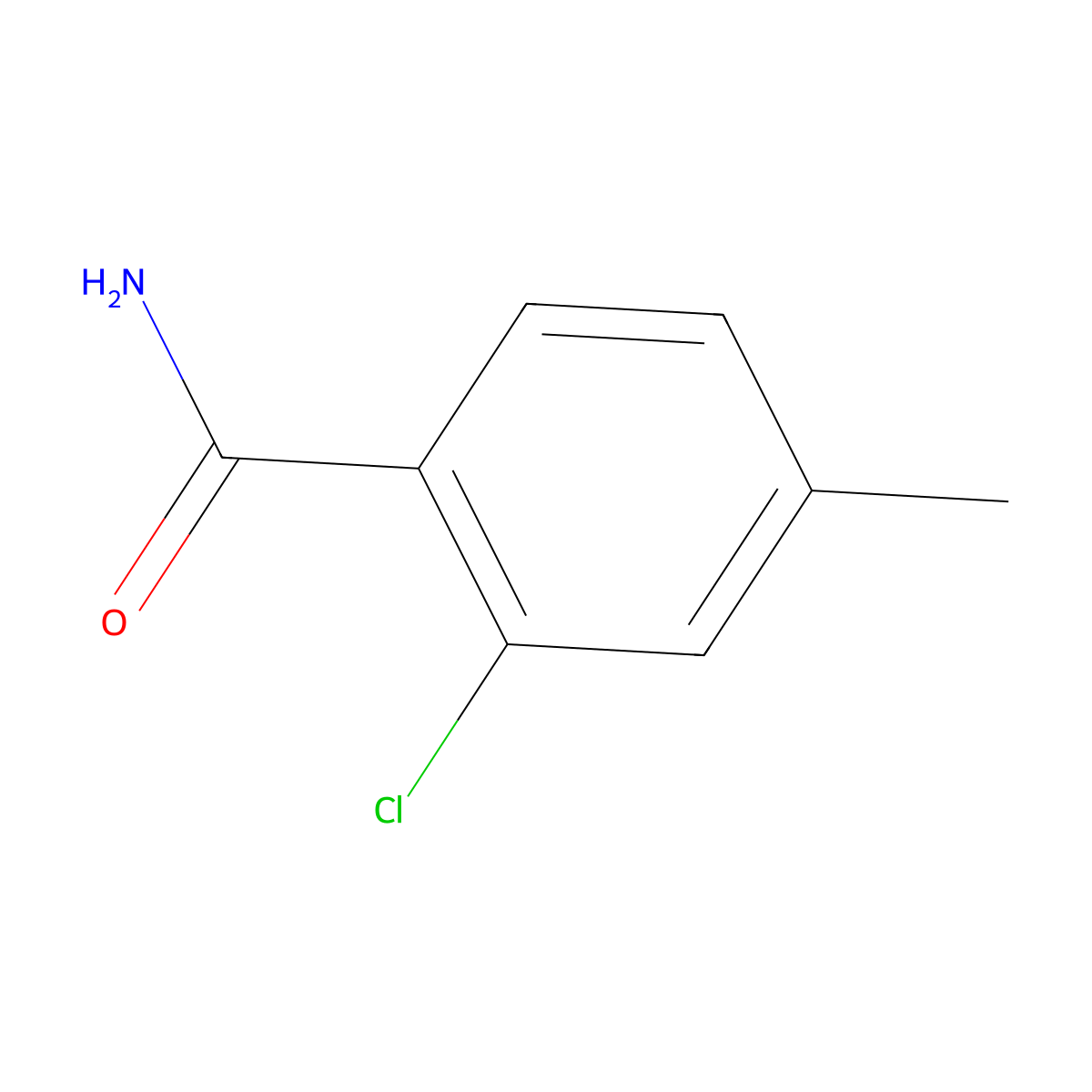 2-Chloro-4-methylbenzamide molecular structure, CAS 64597-37-1