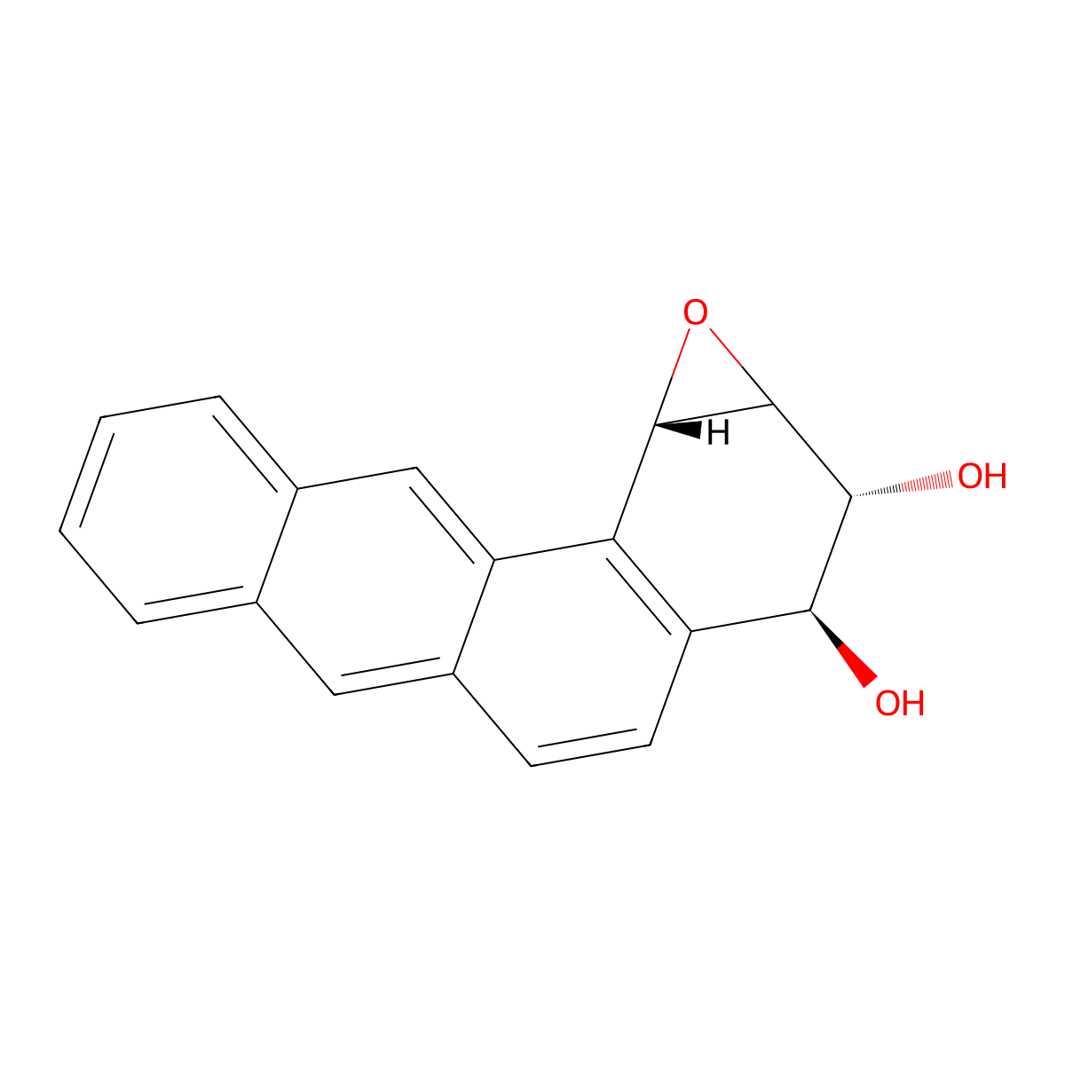(+-)-(1R,2S,3R,4R)-3,4-Dihydro-3,4-dihydroxy-1,2-epoxybenz(a)anthracene molecular structure, CAS 64598-80-7