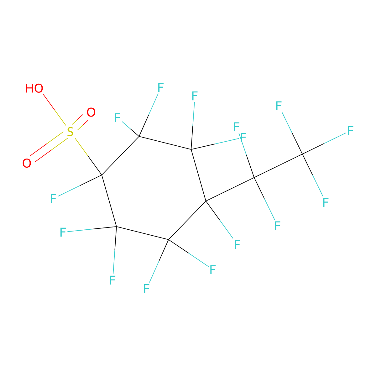 Perfluoro-4-ethylcyclohexane molecular structure, CAS 646-83-3