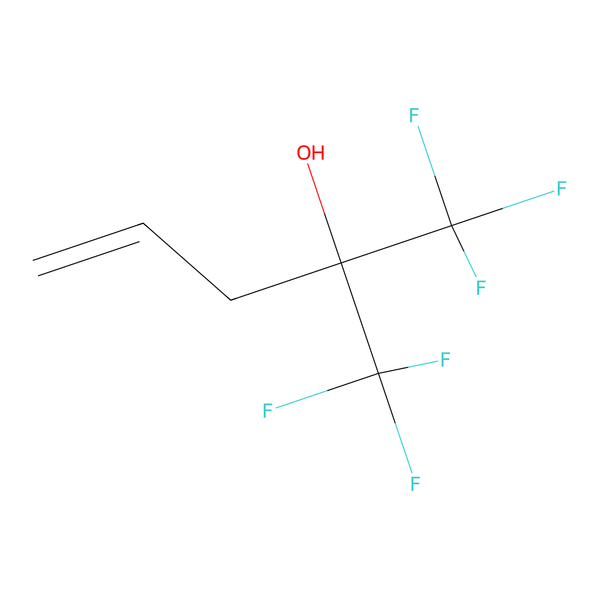 4-Penten-2-ol, 1,1,1-trifluoro-2-(trifluoromethyl)- molecular structure, CAS 646-97-9