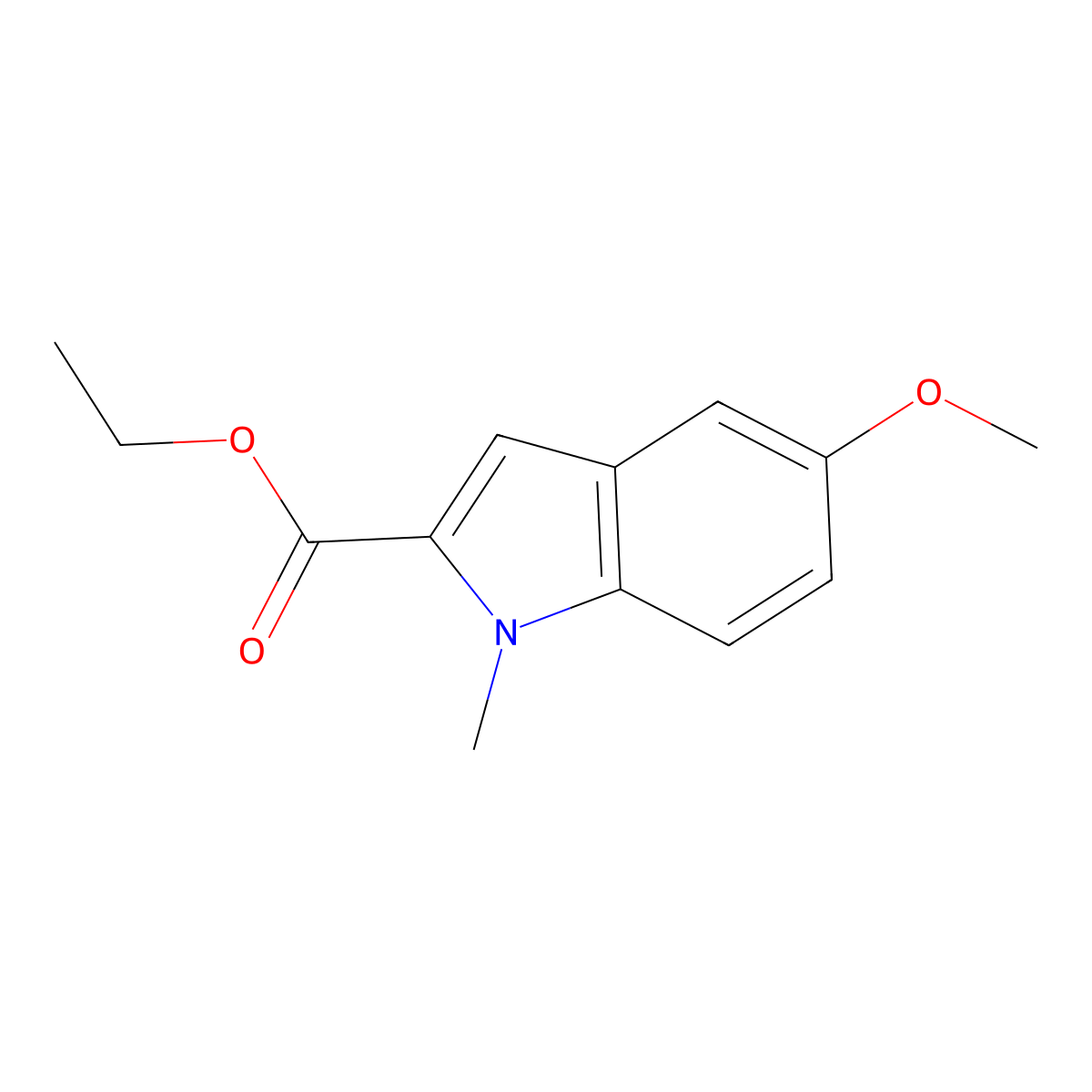 ethyl 5-methoxy-1-methyl-1H-indole-2-carboxylate molecular structure, CAS 6460-12-4
