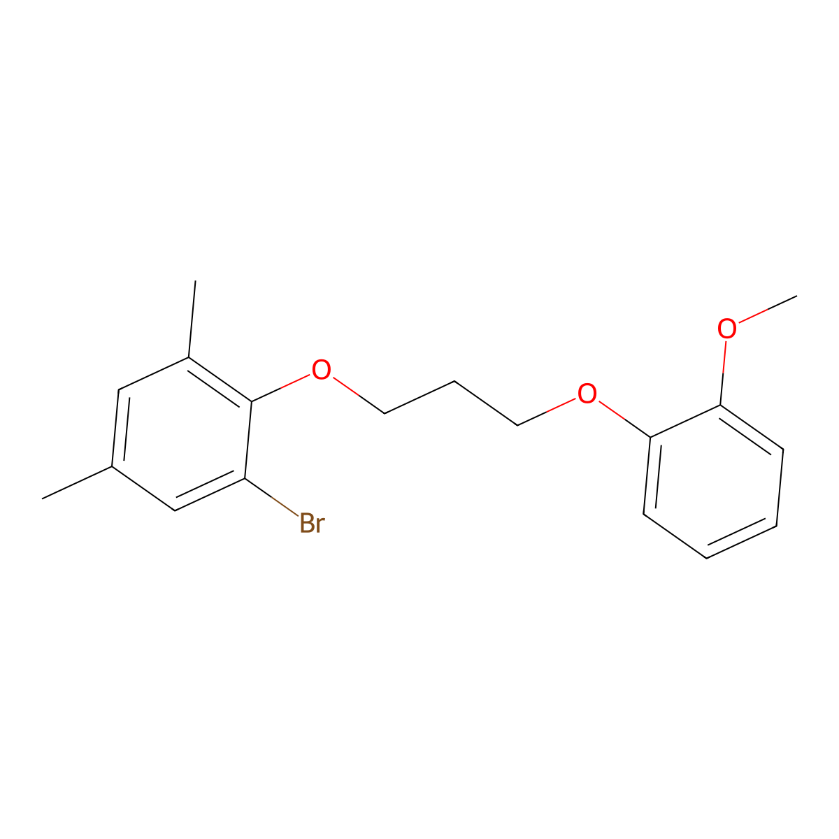 1-Bromo-2-[3-(2-methoxyphenoxy)propoxy]-3,5-dimethylbenzene molecular structure, CAS 6460-56-6