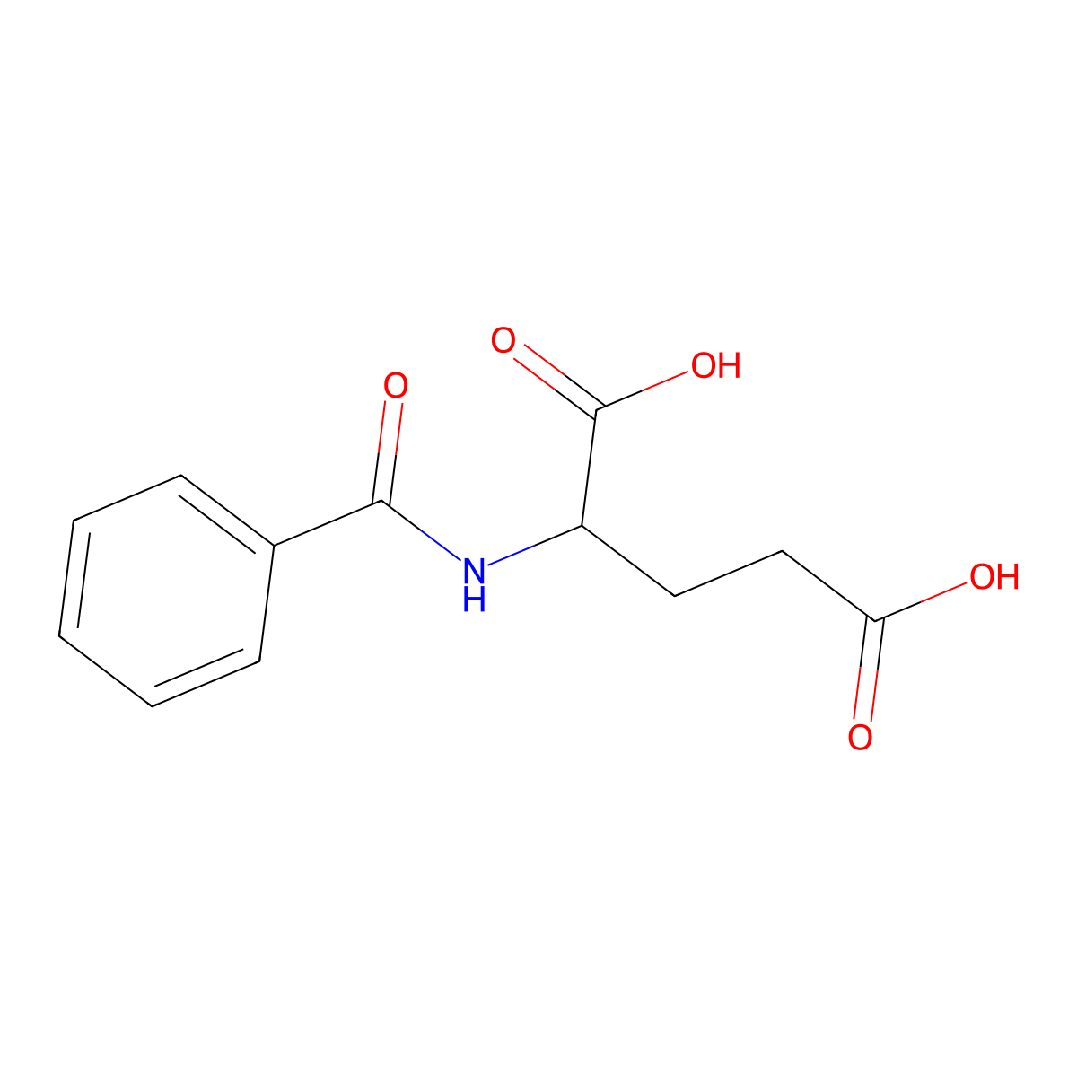 N-benzoylglutamic acid molecular structure, CAS 6460-81-7