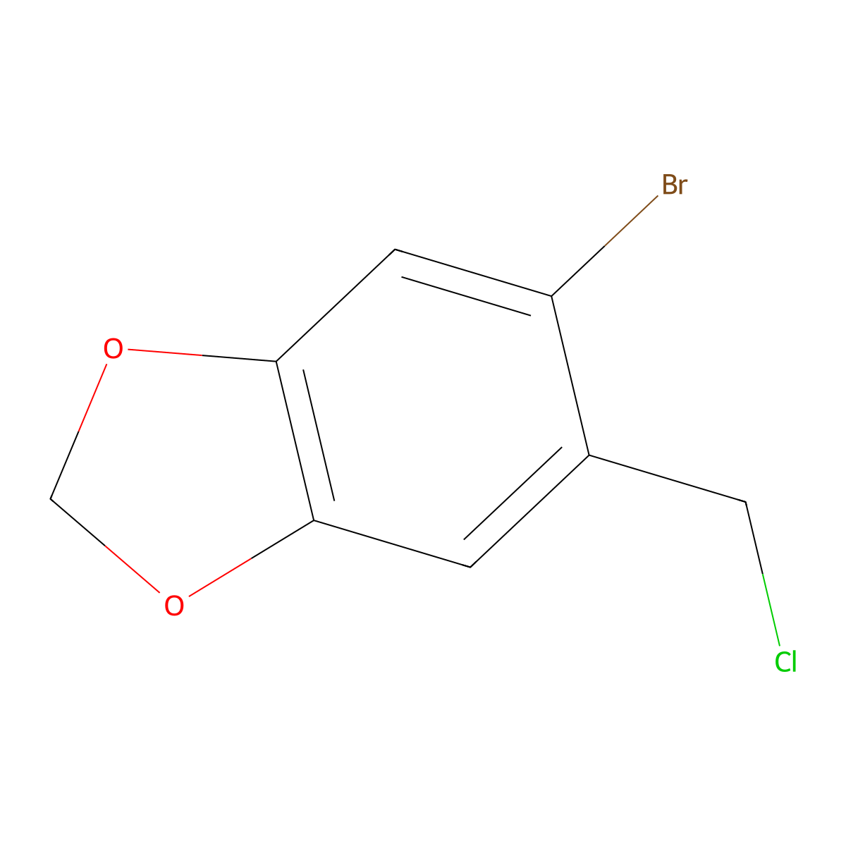 5-Bromo-6-(chloromethyl)-1,3-dioxaindane molecular structure, CAS 64603-67-4