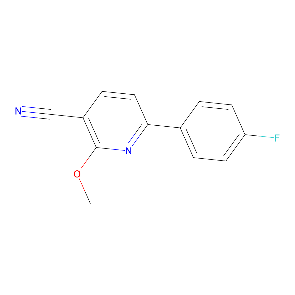 6-(4-Fluorophenyl)-2-methoxypyridine-3-carbonitrile molecular structure, CAS 646030-10-6