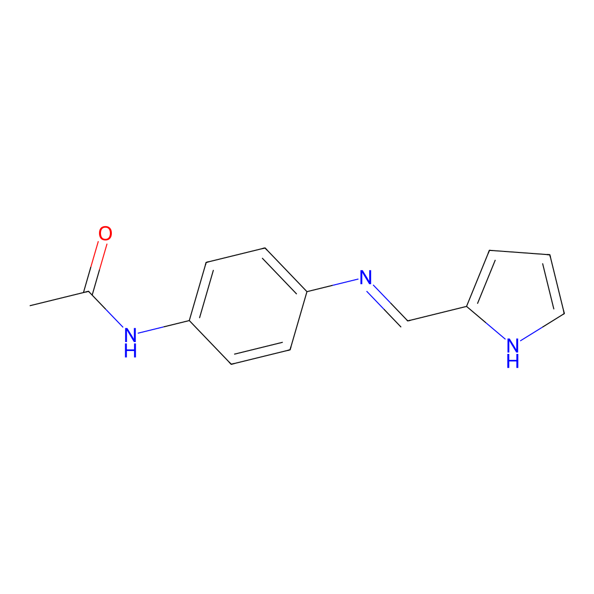 Acetamide, N-[4-[(E)-(1H-pyrrol-2-ylmethylene)amino]phenyl]- molecular structure, CAS 646034-67-5