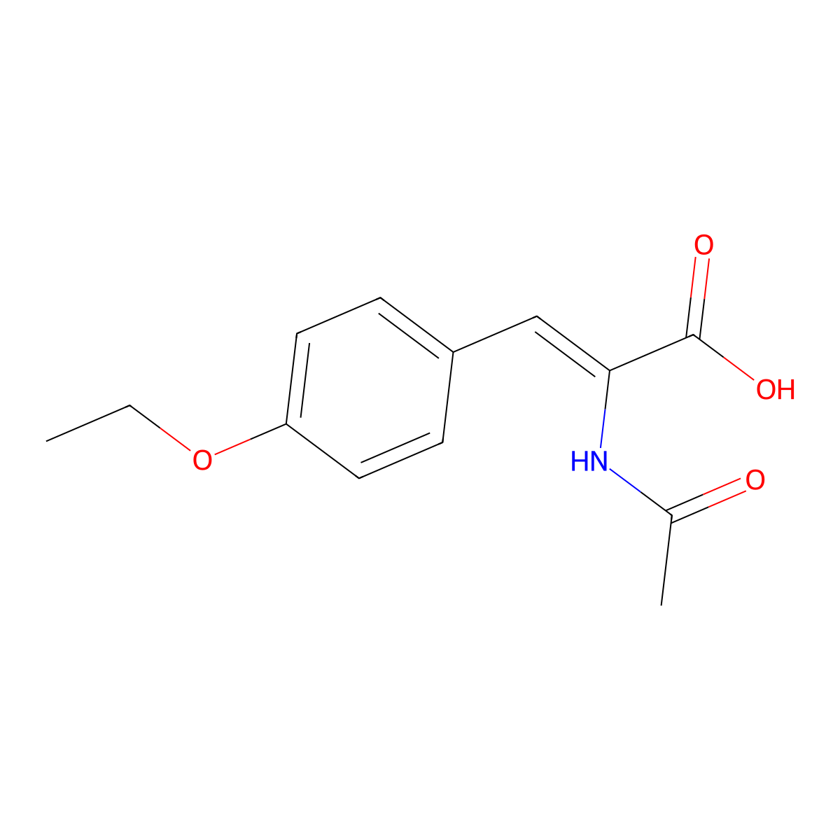 2-Acetamido-3-(4-ethoxyphenyl)prop-2-enoic acid molecular structure, CAS 646035-02-1