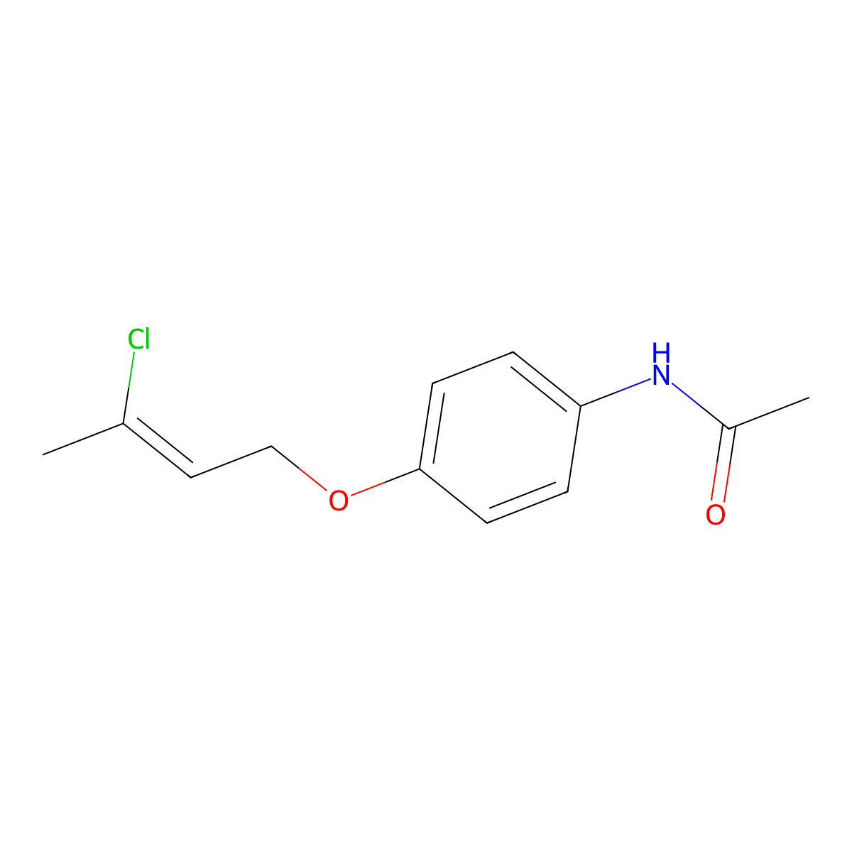 N-[4-(3-chlorobut-2-enoxy)phenyl]acetamide molecular structure, CAS 646035-05-4