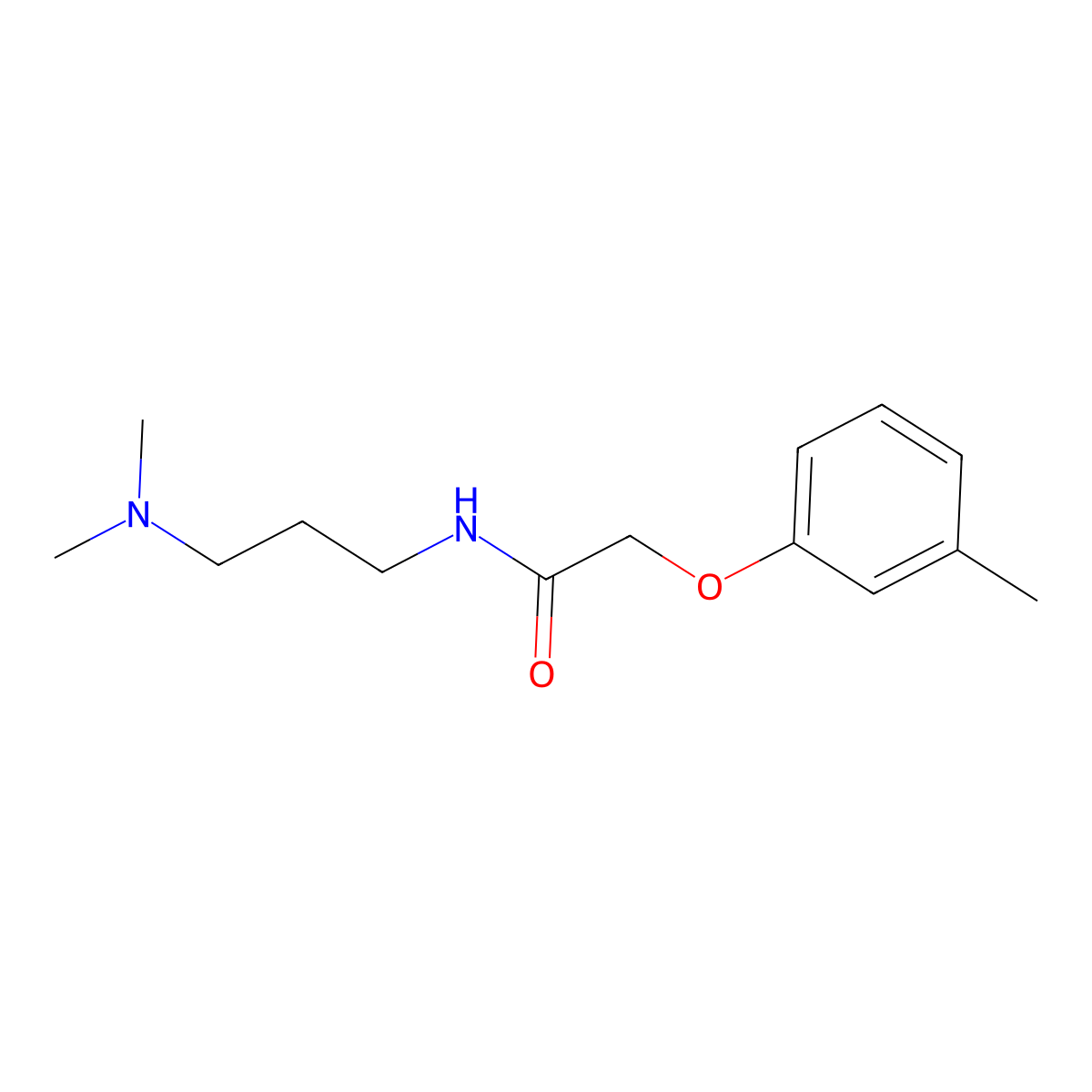 Acetamide, N-[3-(dimethylamino)propyl]-2-(3-methylphenoxy)- molecular structure, CAS 646035-12-3