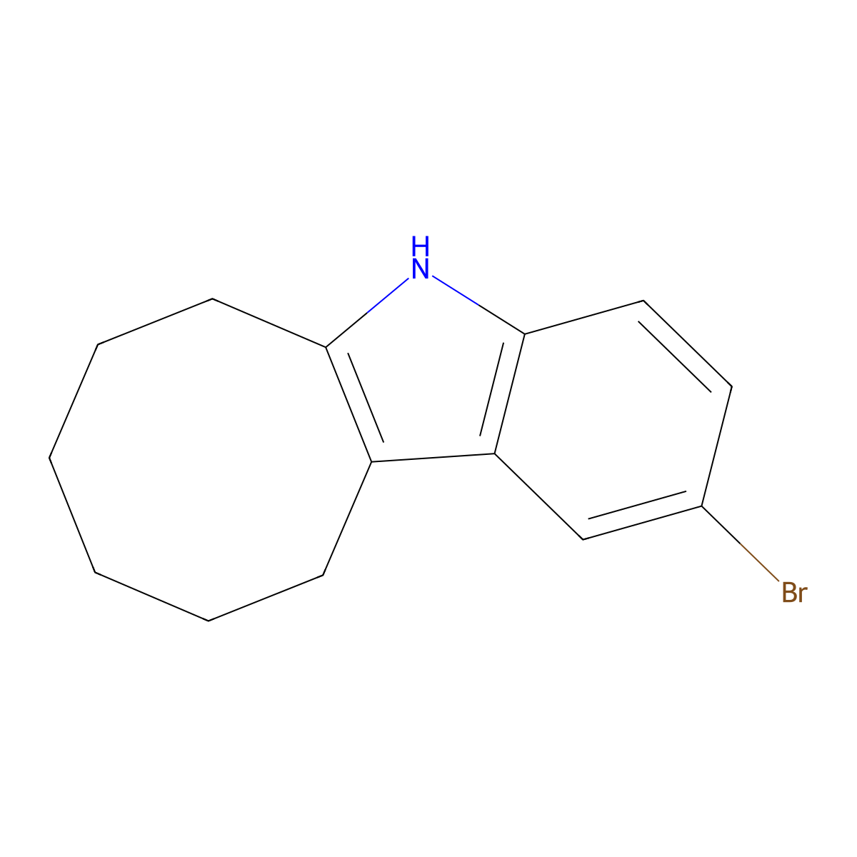 2-bromo-5H,6H,7H,8H,9H,10H,11H-cycloocta(b)indole molecular structure, CAS 646038-03-1