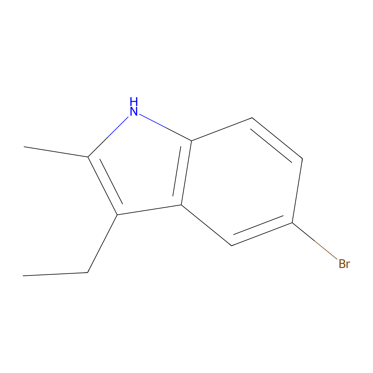5-bromo-3-ethyl-2-methyl-1H-indole molecular structure, CAS 646038-04-2