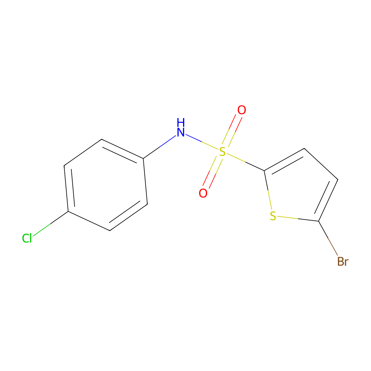 5-bromo-N-(4-chlorophenyl)thiophene-2-sulfonamide molecular structure, CAS 646039-69-2
