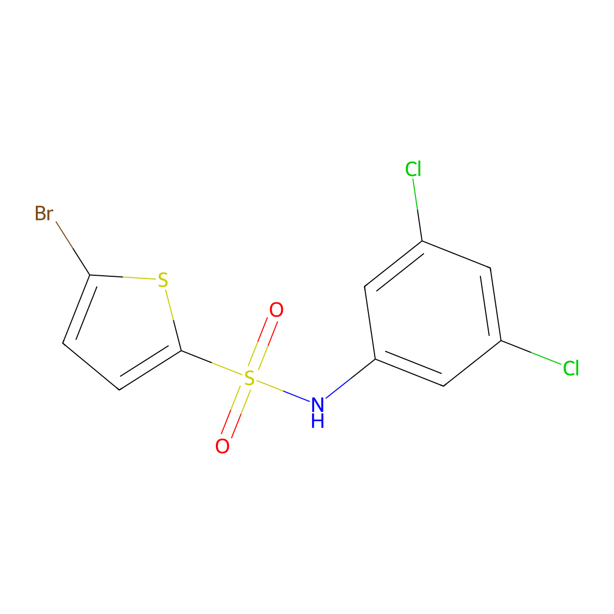 5-bromo-N-(3,5-dichlorophenyl)thiophene-2-sulfonamide molecular structure, CAS 646039-70-5