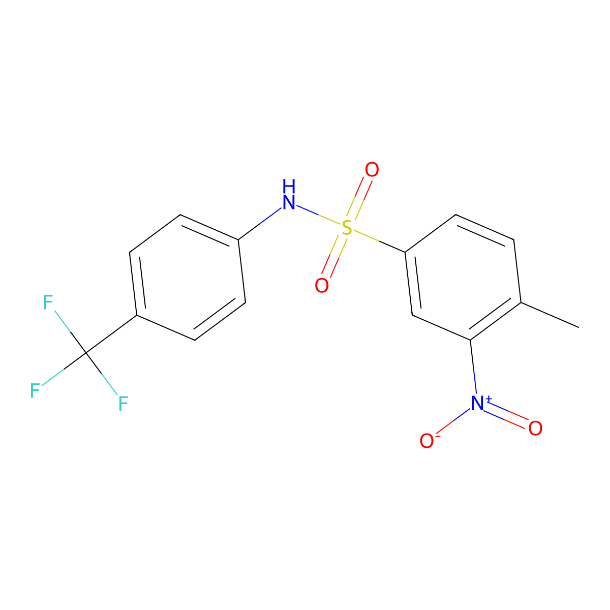 4-methyl-3-nitro-N-[4-(trifluoromethyl)phenyl]benzenesulfonamide molecular structure, CAS 646039-84-1