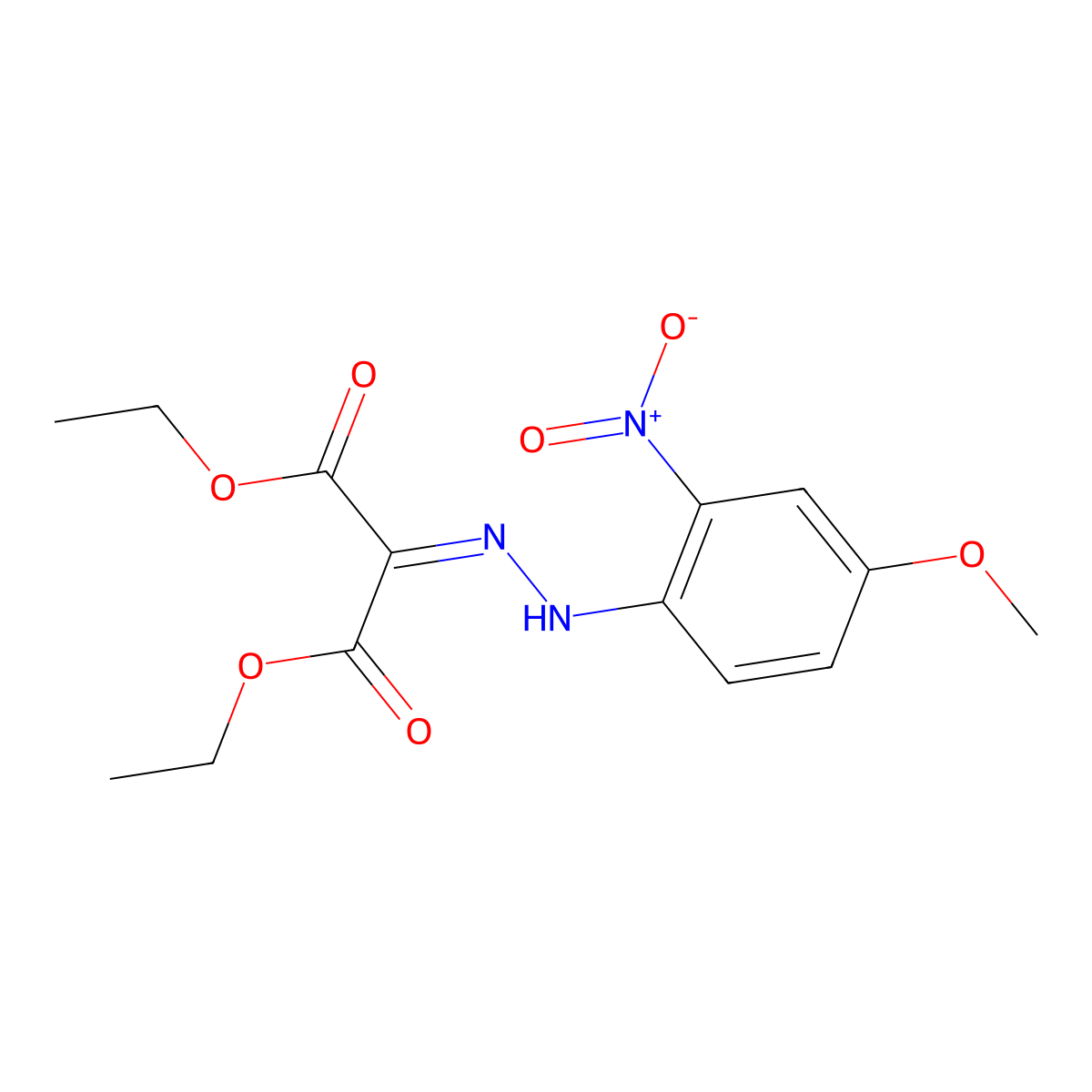Diethyl 2-[(4-methoxy-2-nitrophenyl)hydrazinylidene]propanedioate molecular structure, CAS 64605-83-0