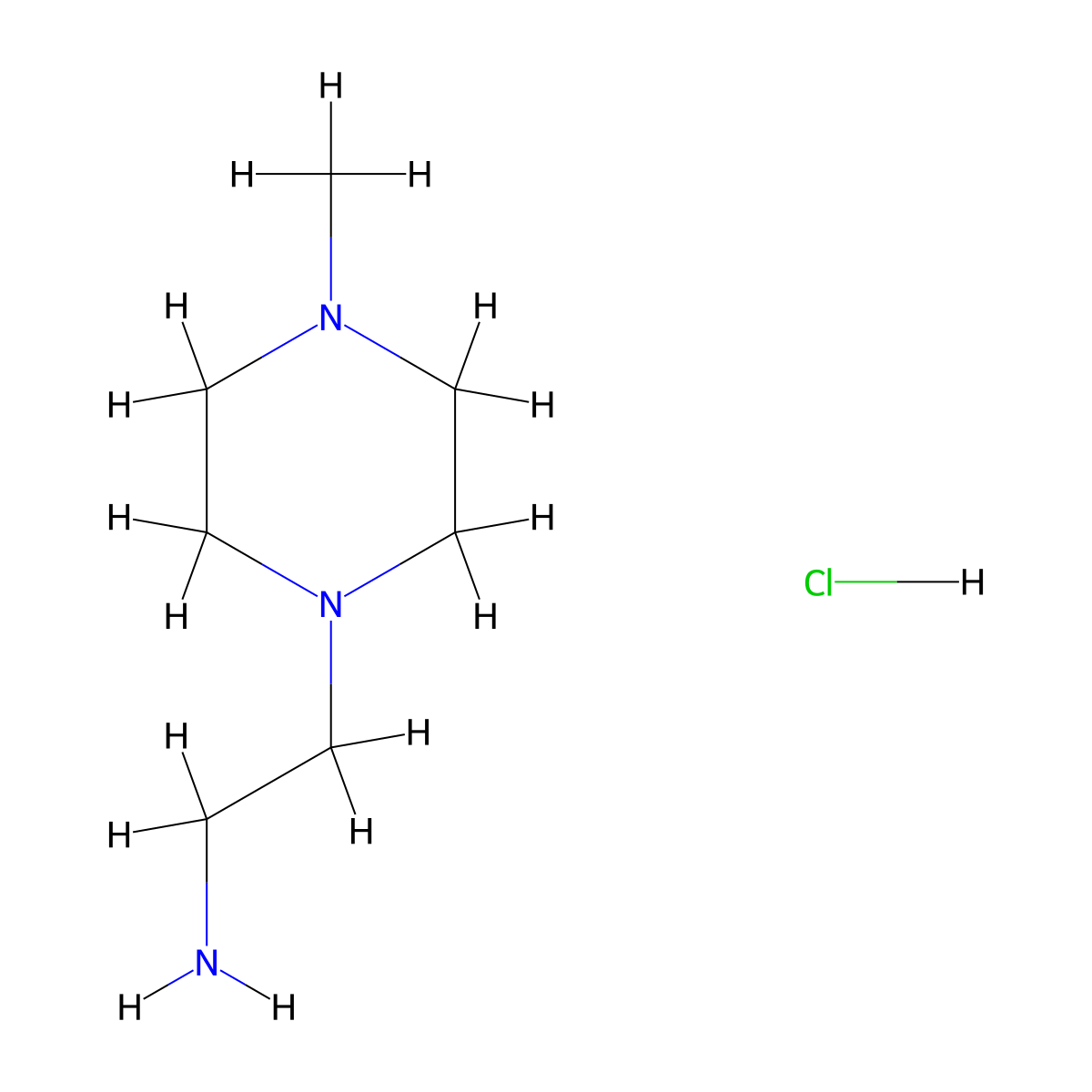 1-(2-Aminoethyl)-4-methylpiperazine Hydrochloride molecular structure, CAS 646051-17-4