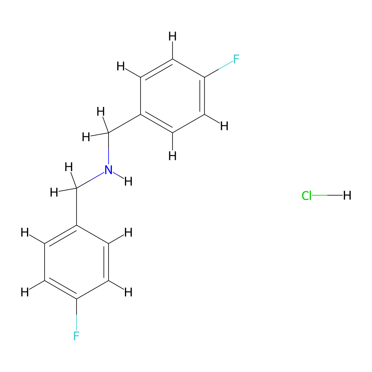 Bis(4-fluorobenzyl)amine hydrochloride molecular structure, CAS 646051-52-7